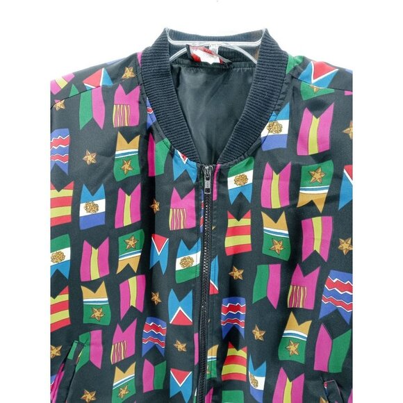 Vintage Notations Petite Women's Zip Up Bomber Jacket Windbreaker Size Medium - Picture 6 of 7